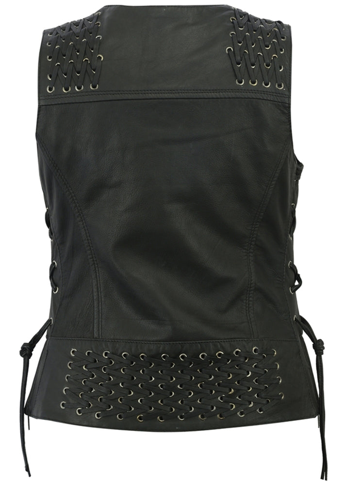Women's Vest with Grommet and Lacing Accents