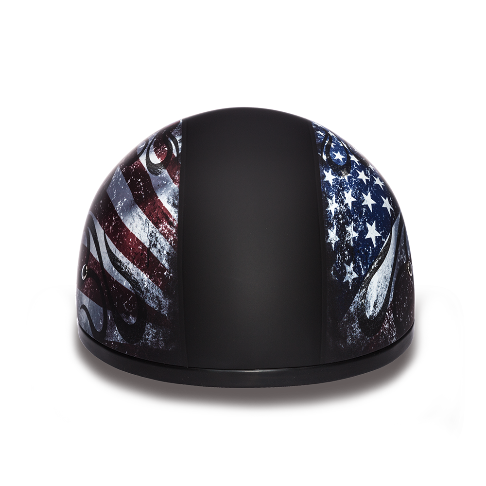 D6-USA â€˜DAYTONA SKULL CAPâ€™ with USA Flag and Eagle Half Face Helmet