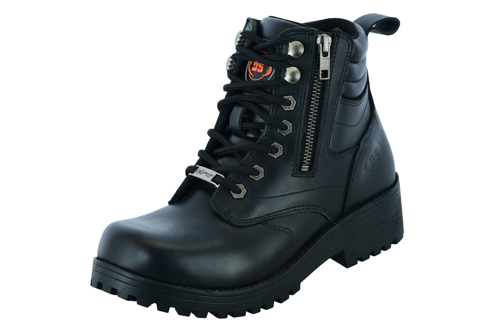 Women's Side Zipper Plain Toe Boots