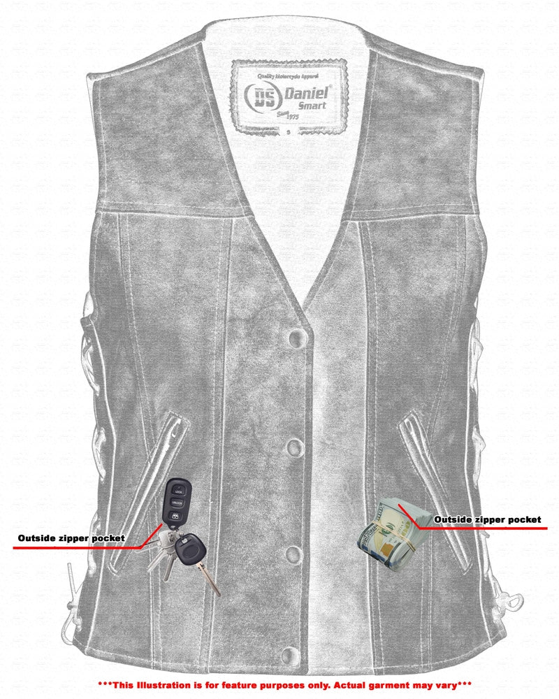 Women's Gray Single Back Panel Concealed Carry Vest