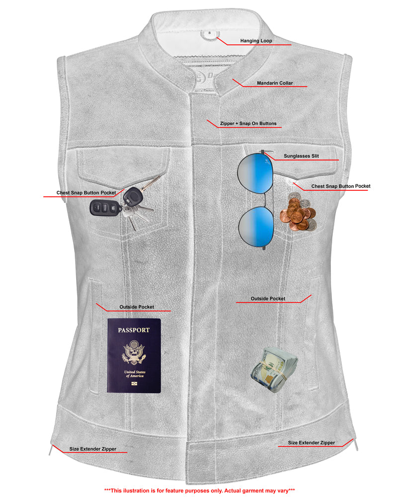 Women's Premium Single Back Panel Concealment Vest - GRAY