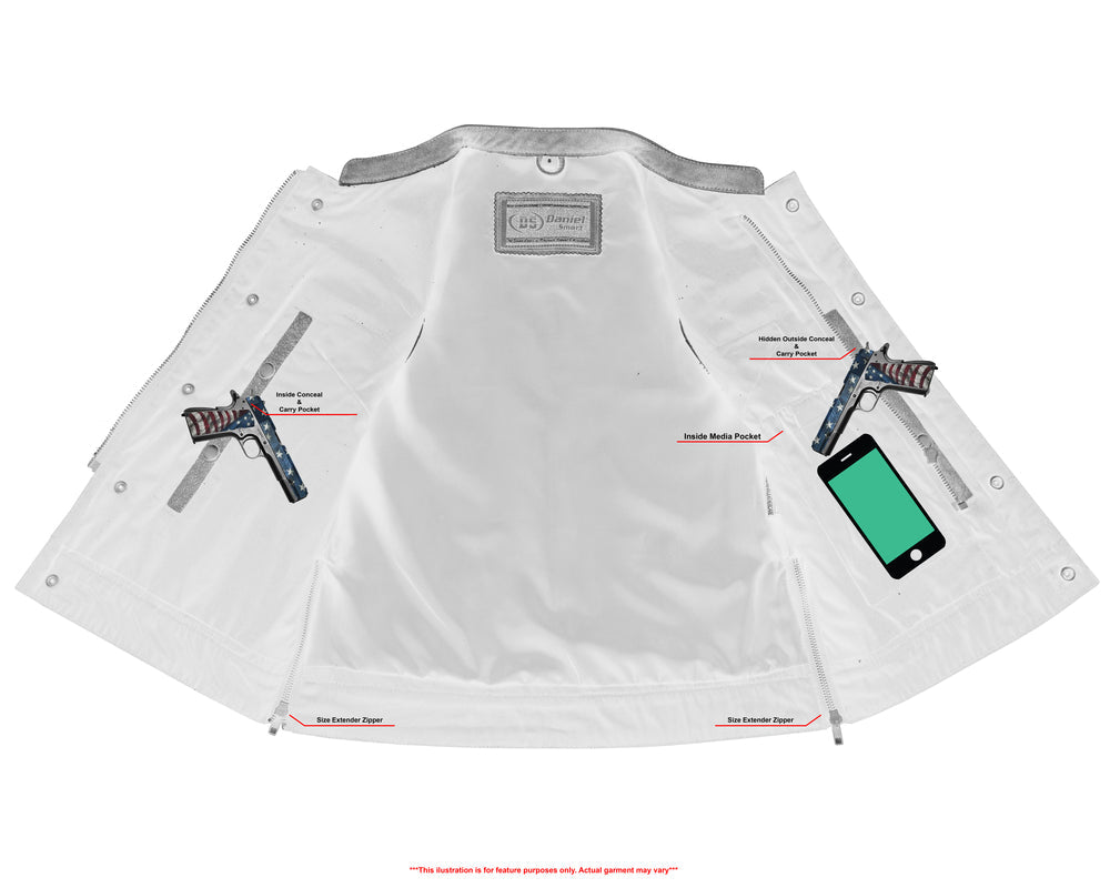 Women's Premium Single Back Panel Concealment Vest - GRAY