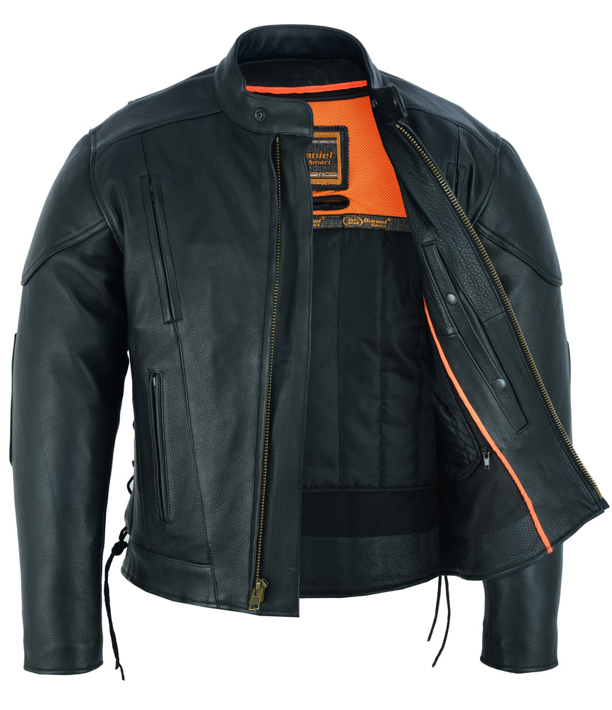 Men's Premium Vented Motorcycle Jacket â€“ Side Laces