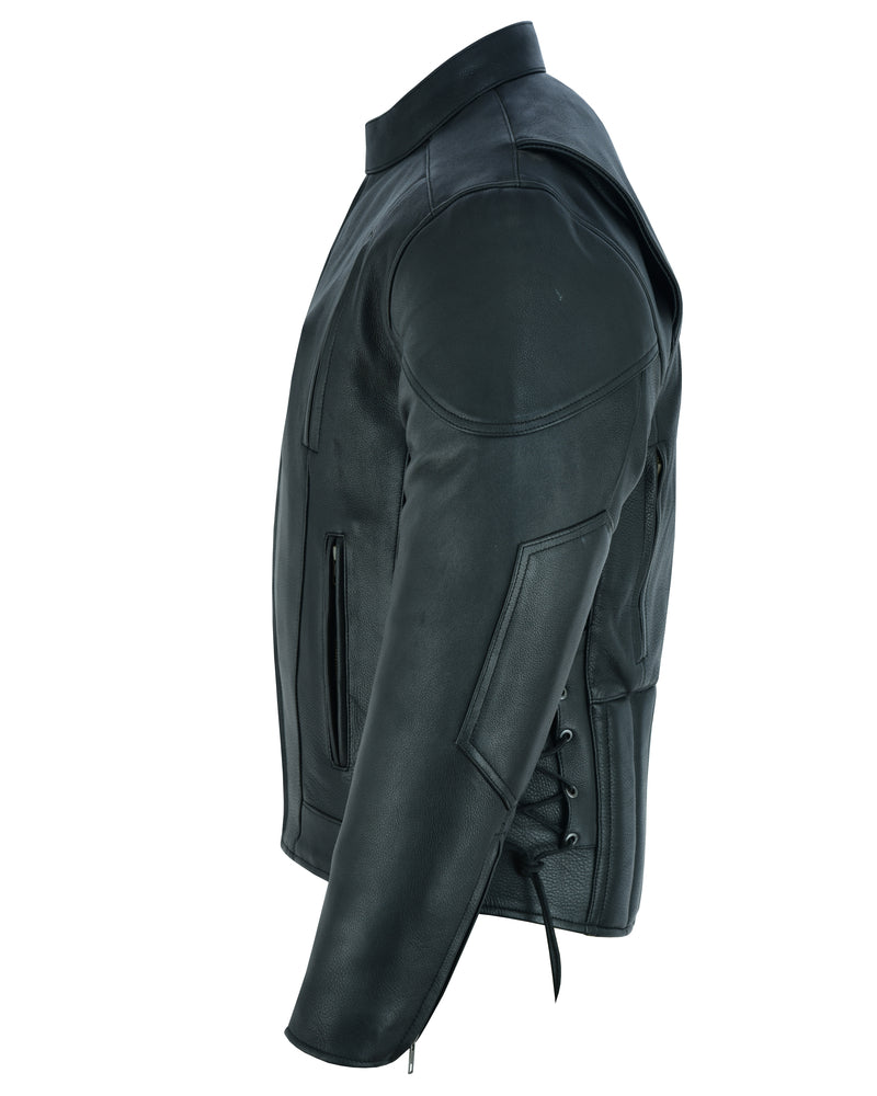 Men's Premium Vented Motorcycle Jacket â€“ Side Laces