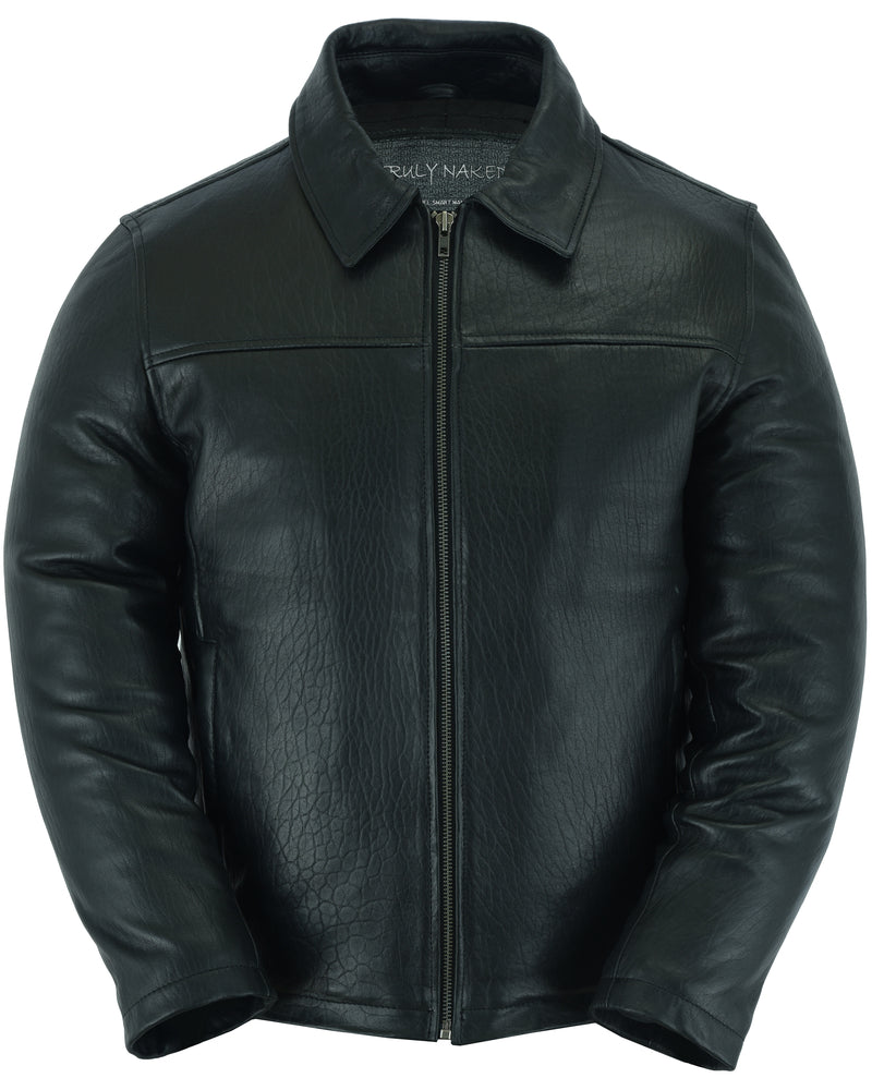 Men's Black Drum Dyed New Zealand Lambskin Jacket