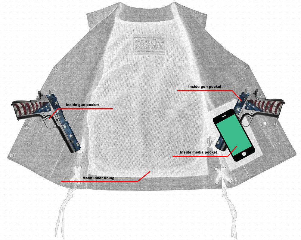 Women's Rough Rub-Off Raw Finish Broken Gray Denim Vest