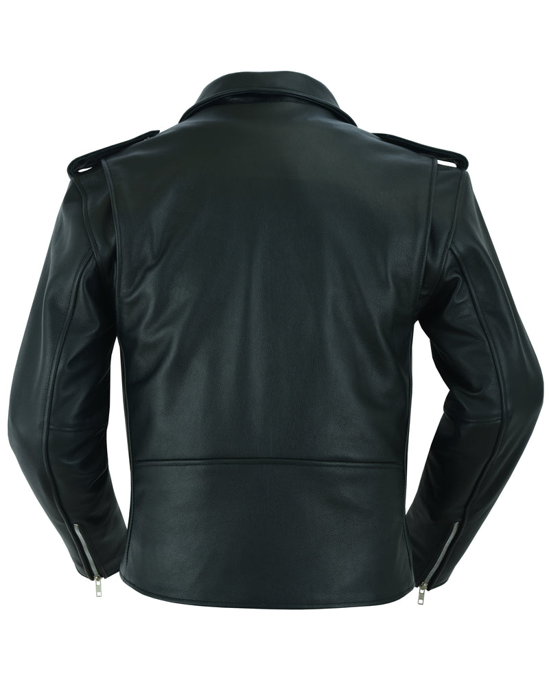 Super Arnold Men's Black Leather Jacket â€“ Retro Design