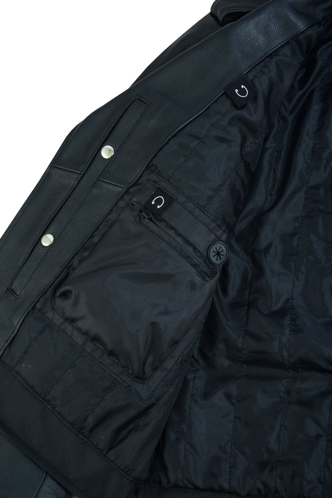 Super Arnold Men's Black Leather Jacket â€“ Retro Design